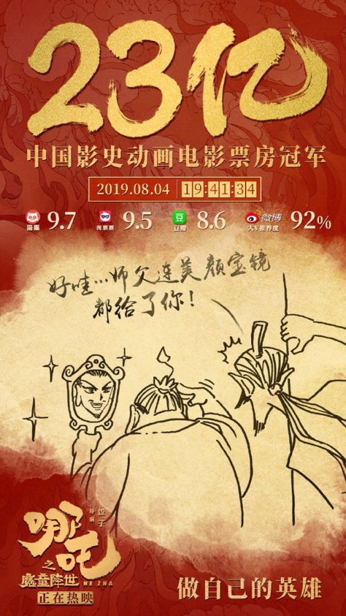 饺子导演破亿海报手稿合集 饺子导演破亿海报手稿合集