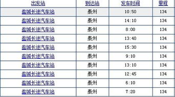 盐城到泰州汽车多少点 盐城到泰州汽车多少点