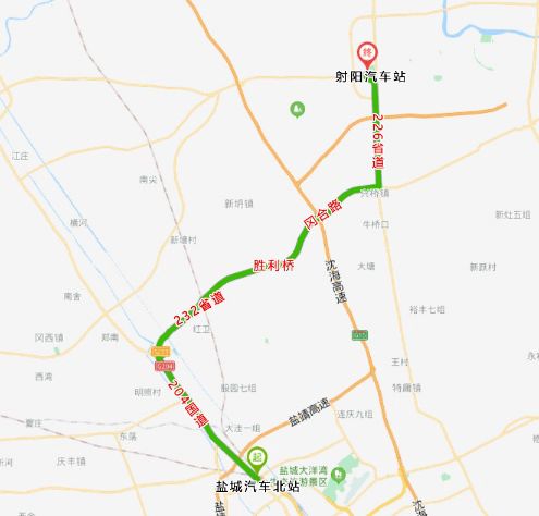 青岛到盐城汽车多少线