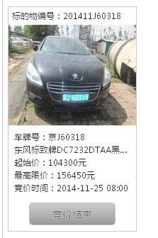 北京法拍汽车多少号