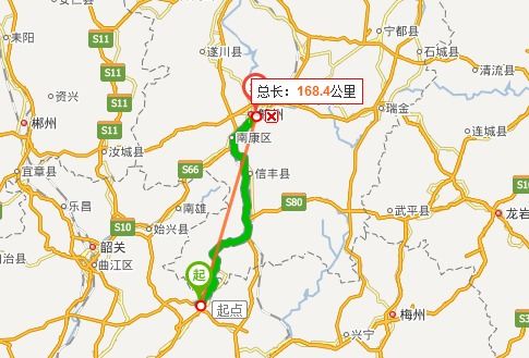 中山到赣州汽车多少公里