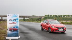 量产汽车刹车距离多少