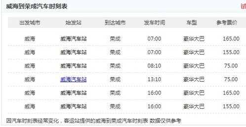 承德到荣成汽车票多少钱(承德到荣成汽车票价查询，费用与行程详解)